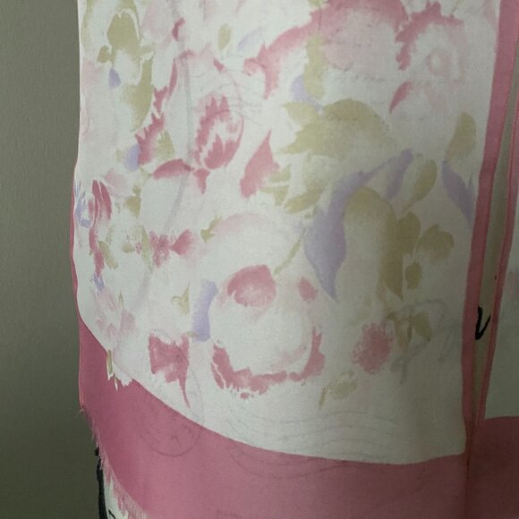 Vintage Pink & White Floral Scarf - Picture 3 of 6